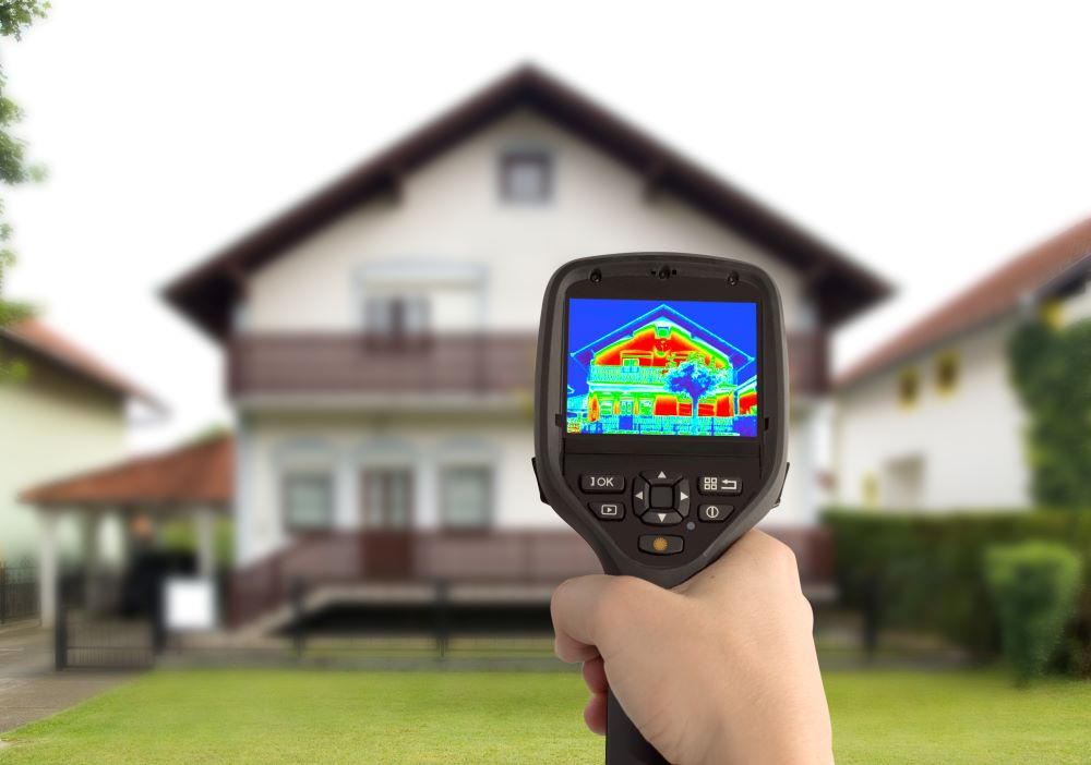An infrared camera is used to perform a thermal imaging inspection