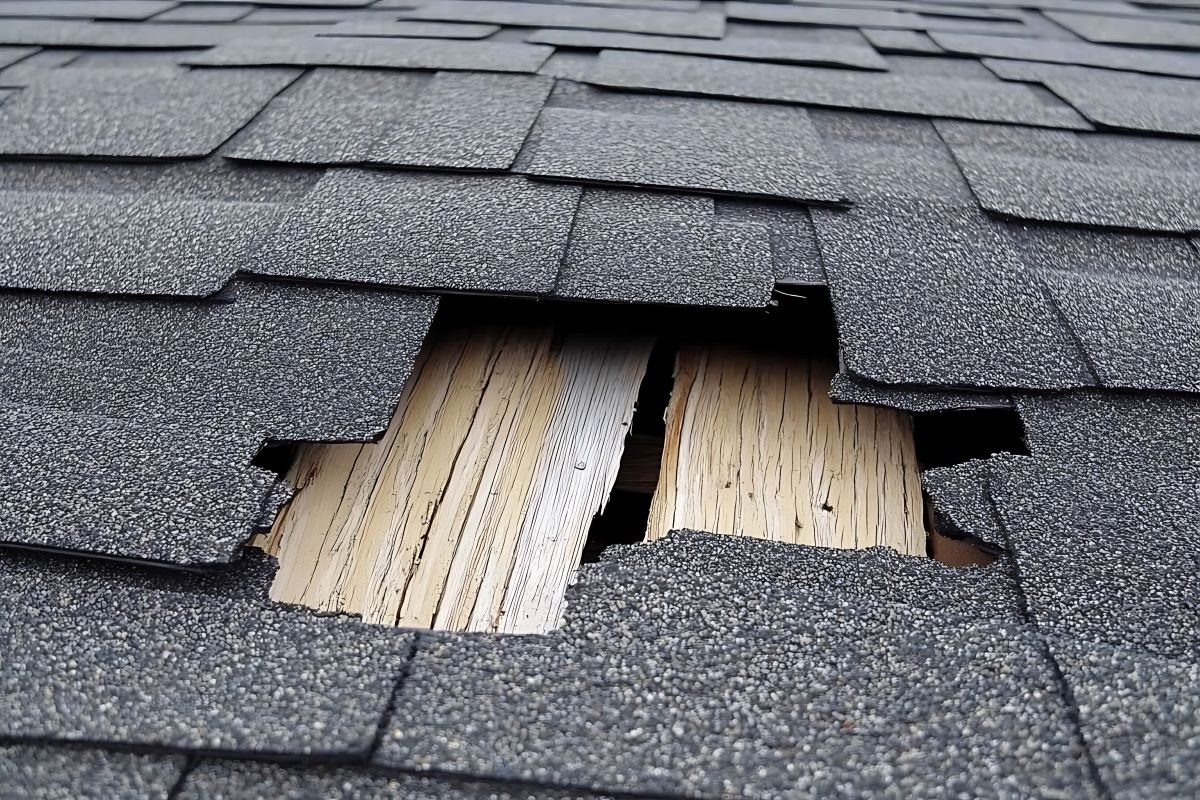 Trou dans la toiture